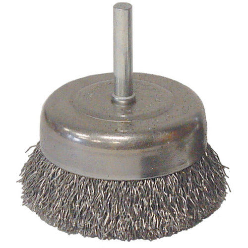 Vortec Pro 3″ Crimped Wire Cup Brush, .014″ Steel Fill, 1/4″ Stem - Caliber Tooling