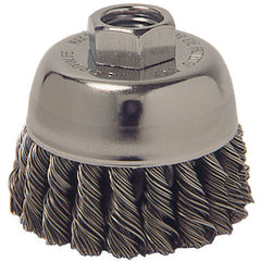 Vortec Pro 3″ Knot Wire Cup Brush, .020″ Steel Fill, 5/8″-11 UNC Nut - Caliber Tooling