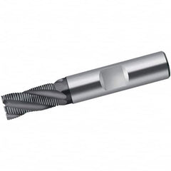 Walter-Prototyp - 8mm Diam, 19mm LOC, 4 Flute Solid Carbide 0.4mm Corner Radius Roughing End Mill - TiAlN Finish, 63mm OAL, 8mm Shank Diam, Single End, Extended Reach, Centercutting, 30° Helix - Caliber Tooling