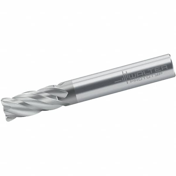 Walter-Prototyp - 5/8", 4 Flute, Single End, Solid Carbide, 0.03" Corner Radius End Mill - 4" OAL, 38° Helix, Right Hand Flute, 1-1/4" LOC, Right Hand Cut, - Caliber Tooling