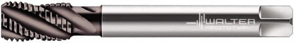 Walter-Prototyp - M10x1.00 Metric Fine 4 Flute 6HX Bottoming Spiral Flute Tap - Cobalt, Hardlube Finish, 90mm OAL, Right Hand Flute, Right Hand Thread, Series 2156062 - Caliber Tooling