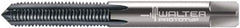 Walter-Prototyp - 1/4-28 UNF 2B 3 Flute TiCN Finish Solid Carbide Straight Flute Machine Tap - Modified Bottoming, Right Hand Thread, 80mm OAL, 20mm Thread Length, Oversize - Exact Industrial Supply