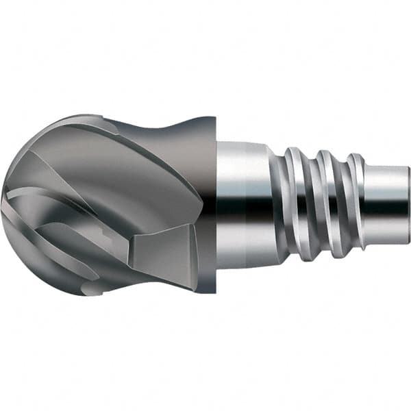 Walter-Prototyp - AH8E Carbide Ball Nose Milling Tip Insert - TiAlN Finish, 4 Flutes, 19.05mm Cutting Diam, 10.49mm Depth of Cut, 21.31mm Extension, 3/8" Cnr Rad - Caliber Tooling