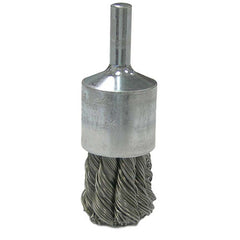 Vortec Pro 3/4″ Knot Wire End Brush, .014″Stainless Steel Fill, 1/4″ Stem - Caliber Tooling