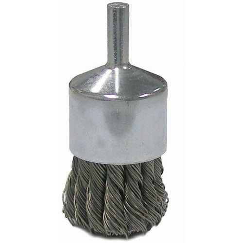 Vortec Pro 1″ Knot Wire End Brush, .014″ Steel Fill, 1/4″ Stem - Caliber Tooling