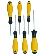 6 Piece - T6; T8; T9; T10; T15; T20 - Torx ESD Safe SoftFinish® Cushion Grip Screwdriver Set - Caliber Tooling