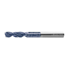 Screw Machine Length Drill Bit: 0.3858″ Dia, 150 °, Solid Carbide Coated, Right Hand Cut, Spiral Flute, Straight-Cylindrical Shank, Series A6181TFT