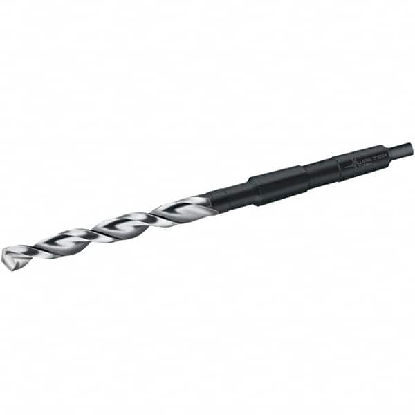 Walter-Titex - 33mm, 4MT 130° Point Cobalt Taper Shank Drill Bit - Bright Finish, 185mm Flute Length, 334mm OAL, Parabolic Flute, Series A4247 - Caliber Tooling