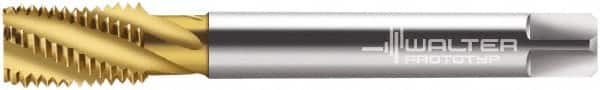 Walter-Prototyp - M24x1.50 Metric Fine 6 Flute 6HX Bottoming Spiral Flute Tap - Cobalt, TiN Finish, 140mm OAL, Right Hand Flute, Right Hand Thread, Series 2156315 - Caliber Tooling