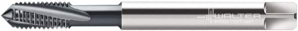 Walter-Prototyp - M10x1.50 Metric 3 Flute 6HX Modified Bottoming Spiral Flute Tap - Powdered Metal, TiCN Finish, 100mm OAL, Right Hand Flute, Right Hand Thread, Series 2041606 - Caliber Tooling