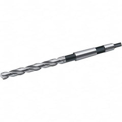 Walter-Titex - 16.75mm, 2MT 130° Point Cobalt Taper Shank Drill Bit - Bright Finish, 125mm Flute Length, 223mm OAL, Spiral Flute, Series A4244 - Caliber Tooling