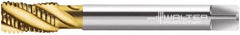 Walter-Prototyp - 3/8-19" BSPP, 4 Flutes, Modified Bottoming Chamfer, TiN Coated, Cobalt British Standard Pipe Tap - 0.4724" Shank Diam, 0.3543" Square Size, Series M2456305 - Exact Industrial Supply