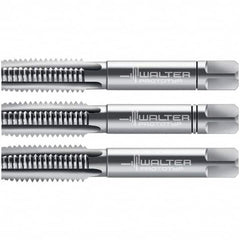 Walter-Prototyp - M2.5x0.45 Metric, 3 Flute, Modified Bottoming, Plug & Taper, Bright Finish, High Speed Steel Tap Set - Right Hand Cut, 40mm OAL, 0.3543" Thread Length, 6H Class of Fit, Series 30060 - Exact Industrial Supply