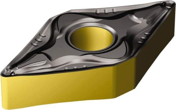 Sandvik Coromant - DNMG444 PM Grade 4305 Carbide Turning Insert - TiCN/AI2O3/TiN Finish, 55° Diamond, 1/2" Inscr Circle, 1/4" Thick, 1/16" Corner Radius - Caliber Tooling