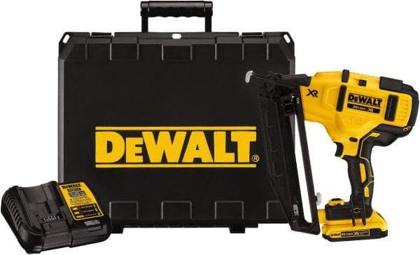 DeWALT - Cordless Cordless Brushless Finish Nailer Kit - 16 Gauge Nail Diam, 1-1/4 to 2-1/2" Long Nail, Lithium-Ion Batteries Included - Caliber Tooling