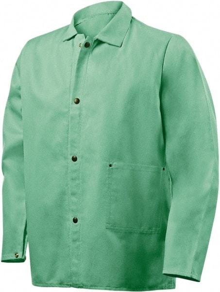 Steiner - Size 3XL Flame Resistant/Retardant Jacket - Green, Cotton & Nylon, Snaps Closure, 60 to 64" Chest - Caliber Tooling