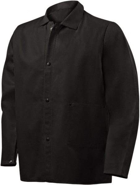 Steiner - Size 2XL Flame Resistant/Retardant Jacket - Black, Cotton & Nylon, Snaps Closure, 56 to 58" Chest - Caliber Tooling