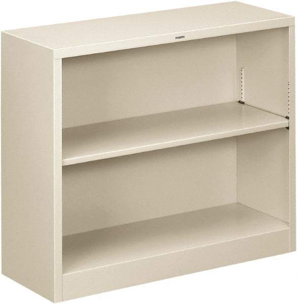 Hon - 2 Shelf, 29" High x 34-1/2" Wide Bookcase - 11-1/2" Deep, Steel, Light Gray - Caliber Tooling