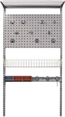 Triton - 33" Long Gray Pegboard Wall Mounted Storage - For Use with LocBoards, LocHook Assts, Wire Shelves, Wire Baskets, Hanging Bins & Mounting Hardware - Caliber Tooling