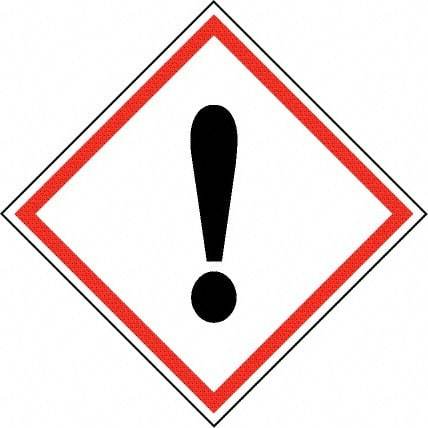 NMC - Hazardous Materials Label, Header: Harmful Irritant Warning - Legend: GHS - Graphic, English, Black & Red, 4" Long x 4" High, No Coating - Caliber Tooling