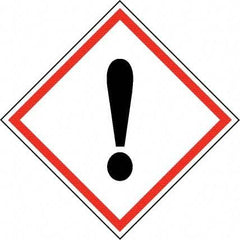 NMC - Hazardous Materials Label, Header: Harmful Irritant Warning - Legend: GHS - Graphic, English, Black & Red, 4" Long x 4" High, No Coating - Caliber Tooling