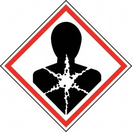 NMC - Hazardous Materials Label, Header: Health Hazard - Legend: GHS - Graphic, English, Black & Red, 4" Long x 4" High, No Coating - Caliber Tooling