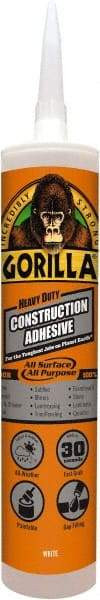 Gorilla Glue - White, Cartridge Silyl Terminated Polyether Construction Adhesive - -40 to 200°F Service Temperature, Indoor & Outdoor - Caliber Tooling