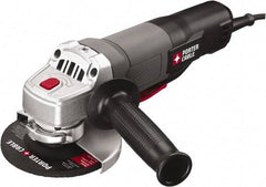 Porter-Cable - 4-1/2" Wheel Diam, 11,000 RPM, Corded Angle & Disc Grinder - 5/8-11 Spindle, 120 Volts, 7 Amps - Caliber Tooling