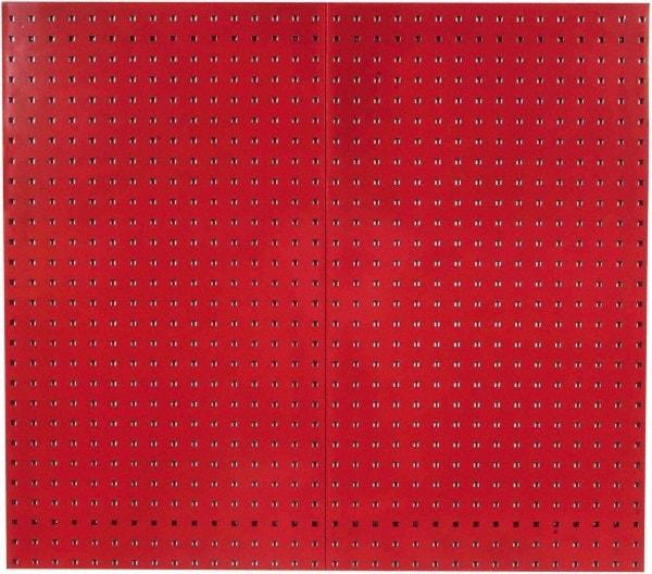 Triton - 24" Wide x 42-1/2" High Industrial Steel Tool Peg Board System - 2 Panels, Steel with Epoxy Coating, Red - Caliber Tooling