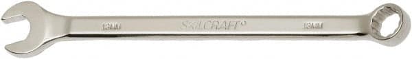 Ability One - 13mm 12 Point Combination Wrench - 15° Offset Angle, Steel, Chrome Finish - Caliber Tooling