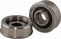 USDI - 1 Row, 1-1/2" OD, 7/16" Hex Double Shield Conveyor Roller Bearing - 635 Lb Capacity, 550 Max RPM, with Flange, Steel with Zinc Housing - Caliber Tooling