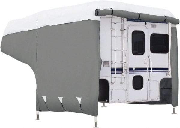 Classic Accessories - Polypropylene RV Protective Cover - 10 to 12' Long, Gray and White - Caliber Tooling