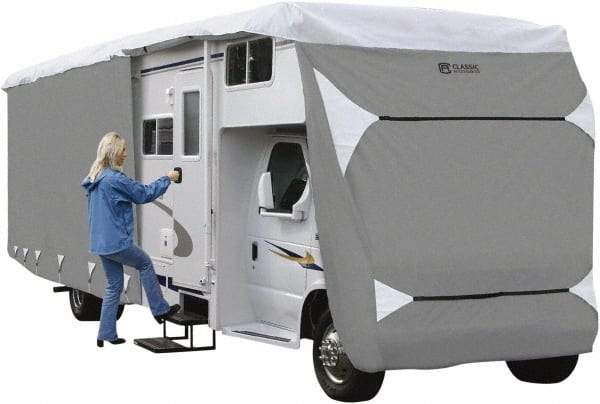 Classic Accessories - Polypropylene RV Protective Cover - 23 to 26' Long x 122" High, Gray and White - Caliber Tooling