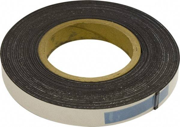 Mag-Mate - 300" Long x 1/2" Wide x 1/32" Thick Flexible Magnetic Strip - 4 Lb Max Pull Force, 2 Linear Ft/Lb Magnetic Pull Force, Adhesive Back, Dark Brown - Caliber Tooling