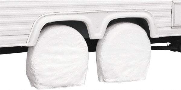 Classic Accessories - Polyvinyl Chloride RV Protective Cover - 29 to 31-3/4" Diam x 8-3/4" Wide, Snow White - Caliber Tooling