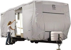 Classic Accessories - Polyester RV Protective Cover - 27 to 30' Long x 118" High, Gray - Caliber Tooling