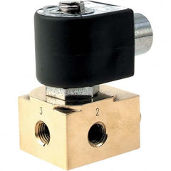 Parker - 24/60 VAC 1/4" NPT Port Brass Three-Way Quick Exhaust Solenoid Valve - Caliber Tooling