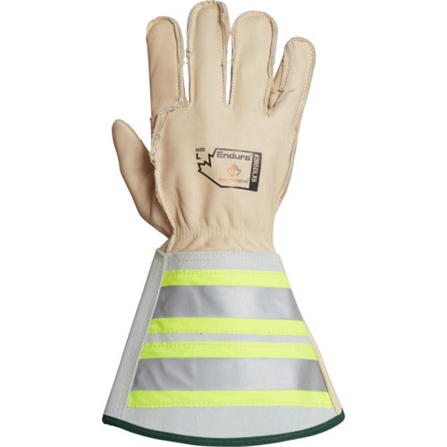 Built tough leather gloves with extended high-viz cuffs