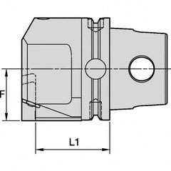 Kennametal - EG-P-GUP, EG-U-GUN, EG-U-GUP, ER-P-GUP, ER-U-GUN, ER-U-GUP Insert, 57mm Head Length, Modular Grooving Blade Holder Head - Left Hand Cut, System Size KM80TS, Through Coolant, Series Beyond Evolution - Caliber Tooling