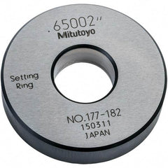 Mitutoyo - Setting Rings Inside Diameter (Decimal Inch): 0.6500 Outside Diameter (Decimal Inch): 1.7700 - Caliber Tooling