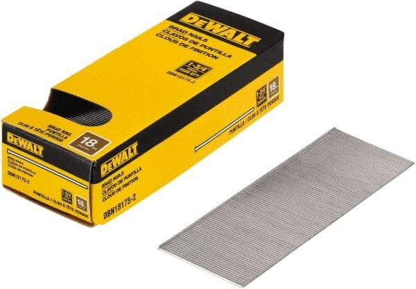 DeWALT - 18 Gauge 1-3/4" Long Brad Nails for Power Nailers - Steel, Bright Finish, Smooth Shank, Straight Stick Collation, Brad Head, Chisel Point - Caliber Tooling