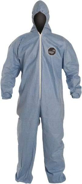 Dupont - Size XL FR Disposable Flame Resistant/Retardant Coveralls - Blue, Zipper Closure, Elastic Cuffs, Elastic Ankles, Serged Seams - Caliber Tooling