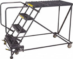 Ballymore - 30" 3 Step Single Entry Work Platform - Rolling Work Platform, 800 Lb Capacity, 30" Platform Height, 38" Base Width x 65" Base Depth, Grip Strut - Caliber Tooling