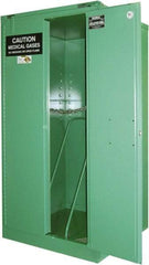 Securall Cabinets - 1 Door, Green Steel Standard Safety Cabinet for Flammable and Combustible Liquids - 46" High x 43" Wide x 18" Deep, Self Closing Door, 3 Point Key Lock, H Cylinder Capacity - Caliber Tooling