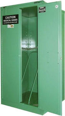 Securall Cabinets - 2 Door, Green Steel Standard Safety Cabinet for Flammable and Combustible Liquids - 46" High x 34" Wide x 34" Deep, Self Closing Door, 3 Point Key Lock, H Cylinder Capacity - Caliber Tooling