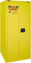 Securall Cabinets - 2 Door, 2 Shelf, Yellow Steel Standard Safety Cabinet for Flammable and Combustible Liquids - 67" High x 31" Wide x 31" Deep, Self Closing Door, 3 Point Key Lock, 60 Gal Capacity - Caliber Tooling