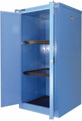 Securall Cabinets - 2 Door, 2 Shelf, Blue Steel Standard Safety Cabinet for Corrosive Chemicals - 67" High x 31" Wide x 31" Deep, Self Closing Door, 3 Point Key Lock, 60 Gal Capacity - Caliber Tooling