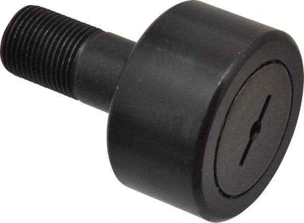 Accurate Bushing - 2-1/4" Roller Diam x 1-1/4" Width, 7/8" Stud Diam x 2" Length, Stud Cam Follower - Steel, 1" Thread Length, 7/8-14 Thread, 3-1/4" OAL, 10,370 Lb Dynamic Cap, 10,700 Lb Static Cap - Caliber Tooling