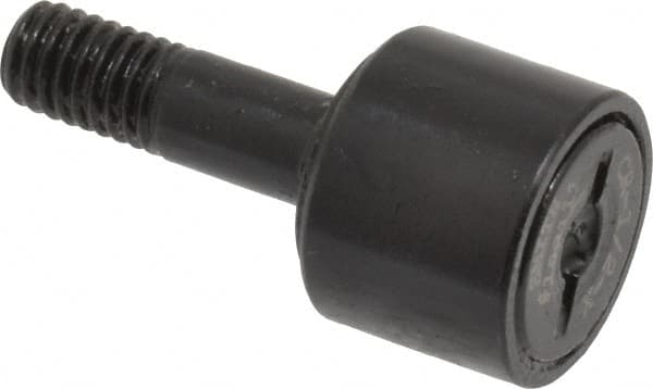 Accurate Bushing - 1/2" Roller Diam x 3/8" Width, 0.19" Stud Diam x 5/8" Length, Stud Cam Follower - Steel, 1/4" Thread Length, 10-32 Thread, 1" OAL, 970 Lb Dynamic Cap, 720 Lb Static Cap - Caliber Tooling