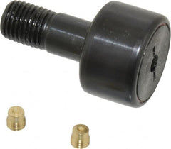 Accurate Bushing - 1" Roller Diam x 5/8" Width, 7/16" Stud Diam x 1" Length, Stud Cam Follower - Steel, 1/2" Thread Length, 7/16-20 Thread, 1-5/8" OAL, 3,030 Lb Dynamic Cap, 3,100 Lb Static Cap - Caliber Tooling